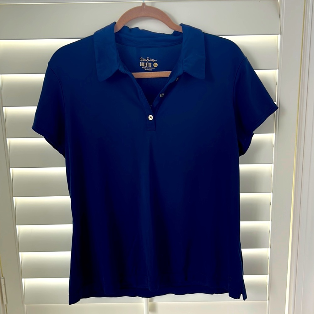 Lilli Pulitzer Luxletic Polo size XL navy Blue